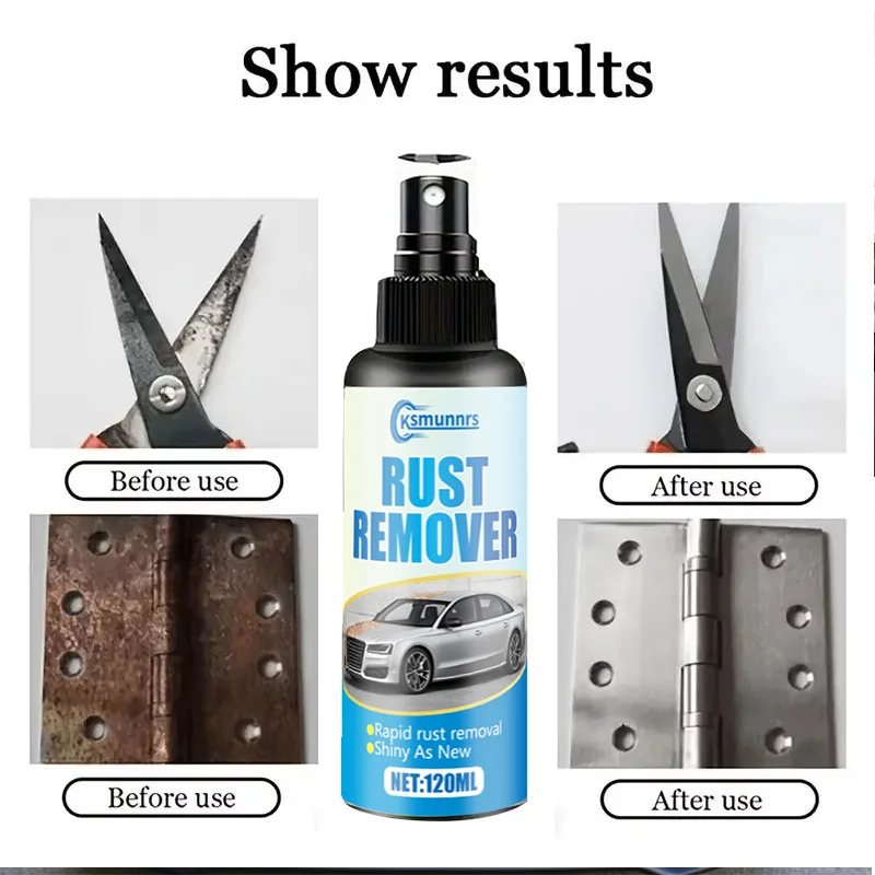 120ML/8.45FL.OZ Spray per la pulizia della rimozione della ruggine delle ruote Forte decontaminazione lucidatura manutenzione delle ruote pulitore delle ruote dell'auto