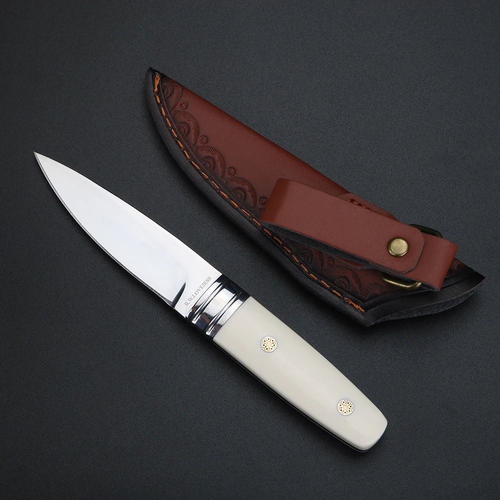 سكين خارجي M390 مسحوق فولاذي عالي الصلابة سكين مستقيم صغير حاد لسهولة البقاء والحمل #1