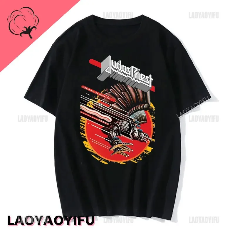 Hard Rock Punk Metal Punk Band Judas Priest Painkiller Men Unisex T-shirt Hot Topic Men Women Fashion Short-sleev Cotton T Shirt