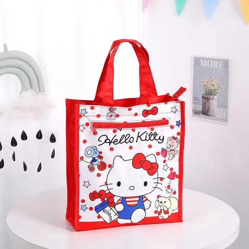 Sanrio cartoon My melody Hello kitty CinnamoroII Pompom Purin little twin star anime handbag lunch bag study bag new style