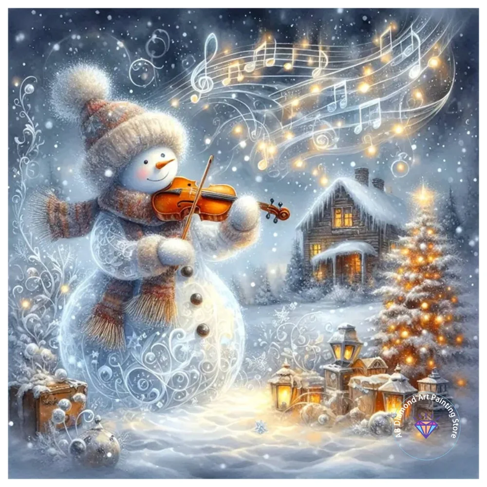 

Winter Snowman AB Diamond Painting Kit Square Round Diamond 5D DIY Mosaic Handmade Art Adult Exquisite Gift Crafts Home Decor