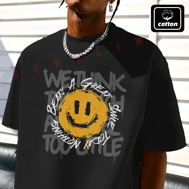 Nada supera a una gran sonrisa, camiseta de Moto, camisetas divertidas de algodón vintage para hombre, ropa informal Harajuku