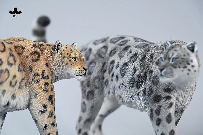 Original jxk animais modelo 1/6 escala neve leopardo flor leopardo resina simulado animais feroz para 12 Polegada figura de ação