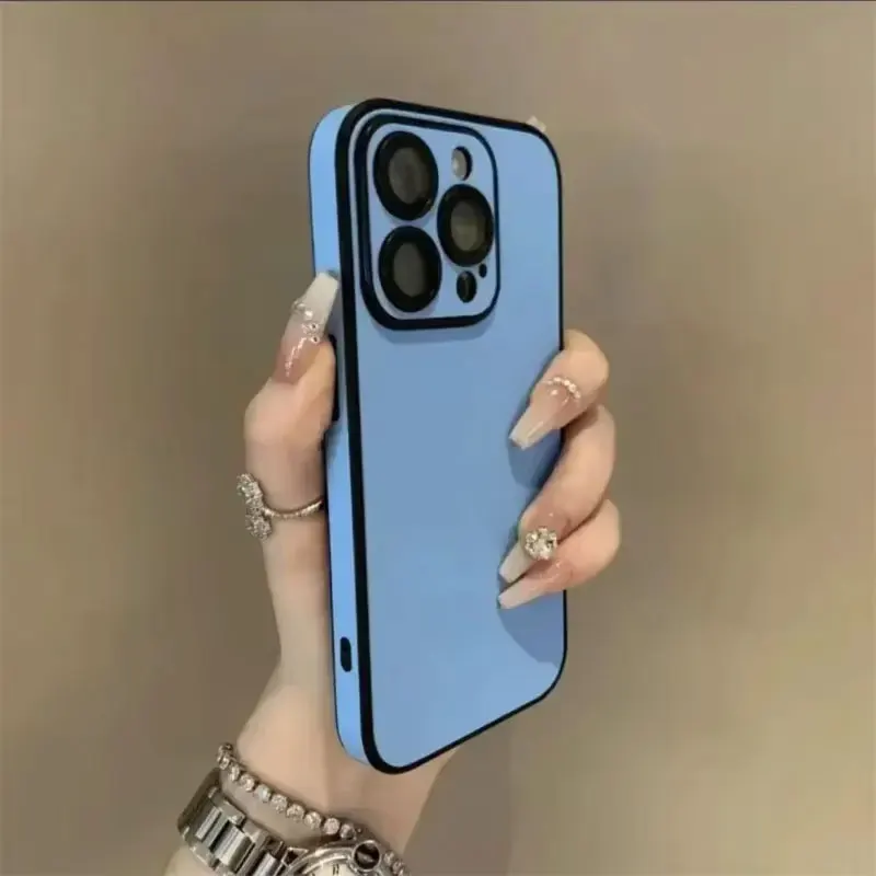 Luxuriöse Handyhülle aus mattem Cortex-Leder für iPhone 11, 12, 13, 14, 15, 16, Pro Max Plus, Linsenschutz, stoßfeste Stoßstangenhüllen – Detail 6