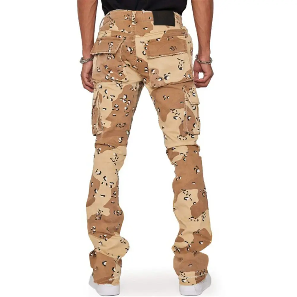 2023 Camo Cargo Pants Large Size 3XL Straight Trousers Camouflage Print Large Pockets Streetwear Popular Bottoms