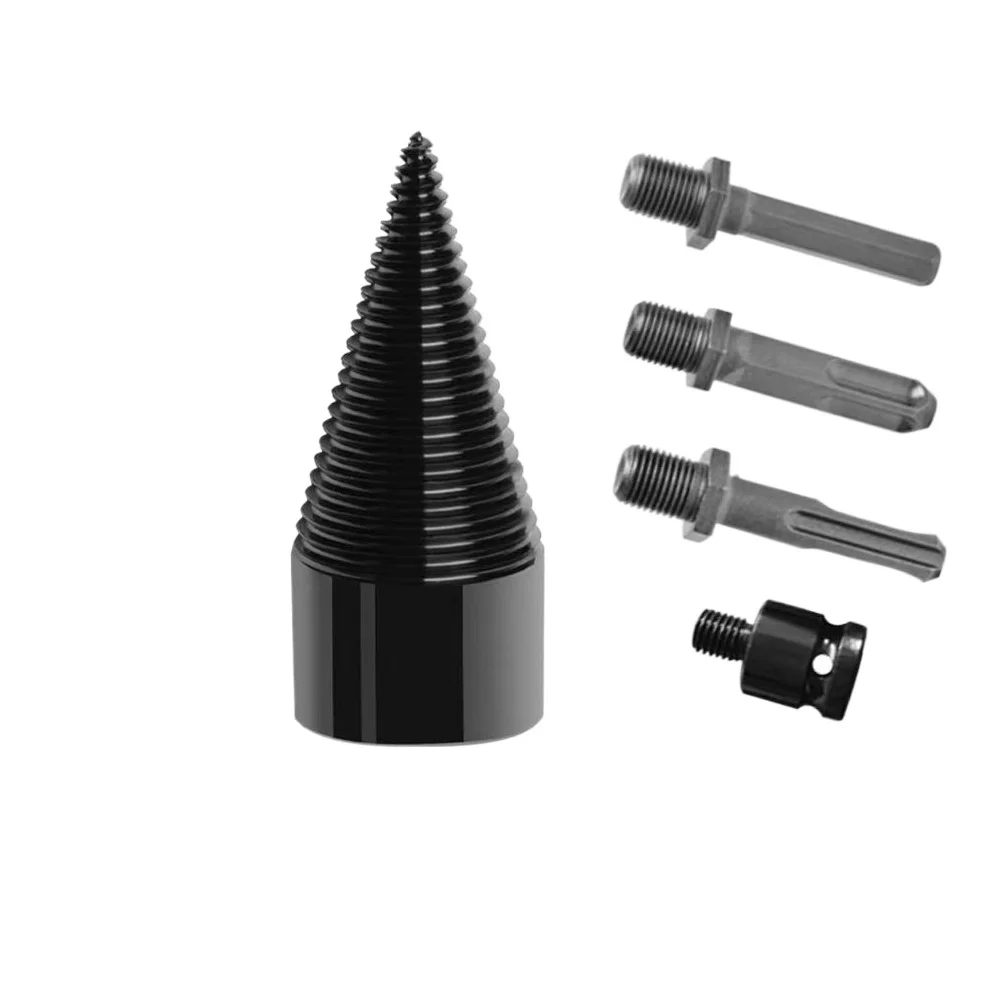 1pc 32mm High Quality Firewood Splitter Drill Bit Round/Hex/Triangle Shank Wood Split Cone Drill Bit Woodworking Tools