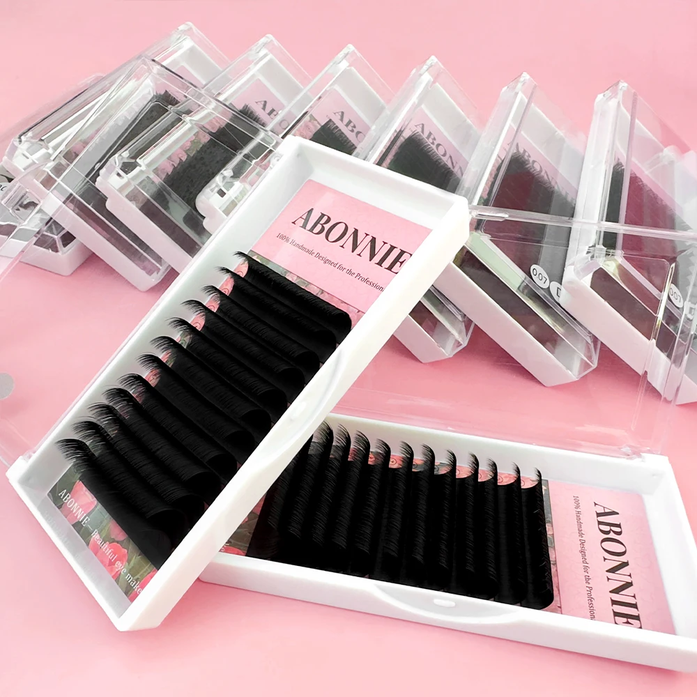 Abonnie Super Soft Blomming Lashes Easy Fan Eyelash Extensions Mega Volume Fans 8-25m All Size Eyelashes Supplies for Eye Beauty