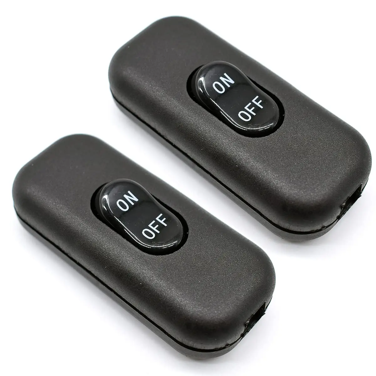 2 pièces noir interrupteur à cordon en ligne AC 250V 6A marche/arrêt lampe appareil de contrôle interrupteur à bascule pour lampe de Table bureau lit LED lumières