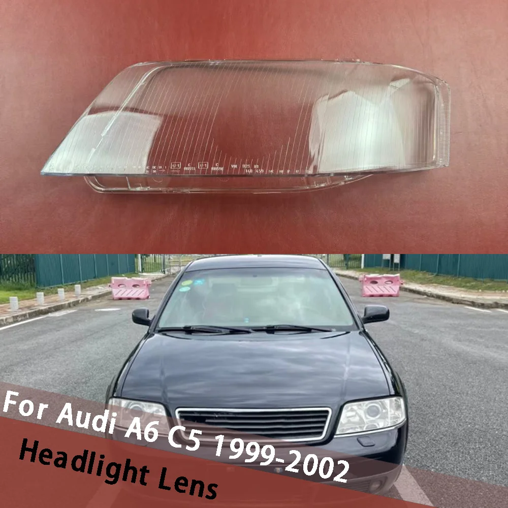 

For Audi A6 C5 1999 2000 2001 2002 Plexiglass Front Headlamp Transparent Cover Lampshade Lamp Shade Masks Headlight Shell Lens