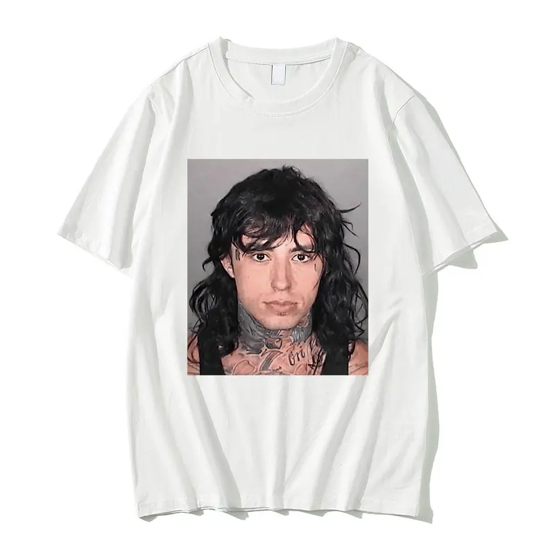 روني رادكي Mugshot تي شيرت الرجال النساء موضة الشارع عادية التي شيرت الصيف القطن قصير الأكمام للجنسين خمر تي شيرت