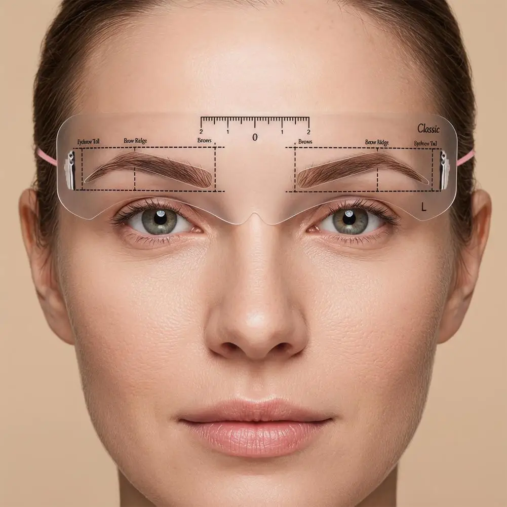 1 Set Eyebrow Stencil with Rope Reusable Brow Shaper Drawing Card DIY Women Eyebrow Mapping Guide Shaping Template Tools