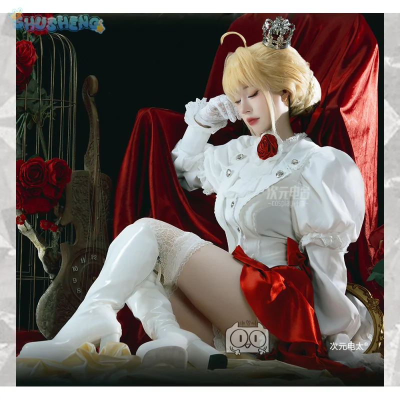 

Nero Saber Cosplay Costume Anime Fate/EXTRA ARTWORKS Shirt skirt crown glove prop sock Halloween carnival fashion new uniform