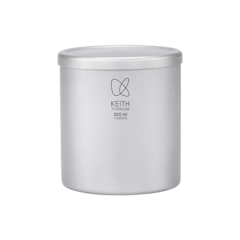 KEITH Titanium Double Wall Cup 220ml 350ml 450ml 600ml Lightweight Cool Touch Stackable Mug for Camping Hiking Coffee Tea