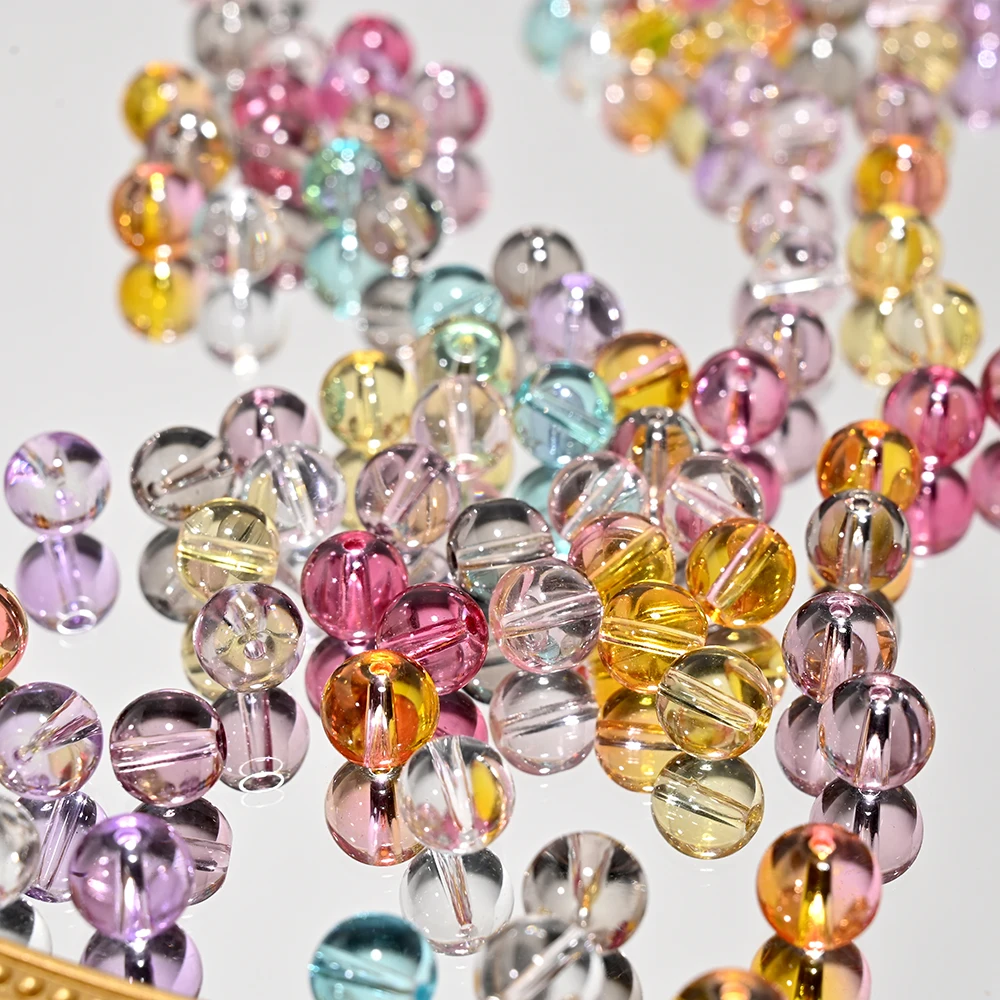 55 Stück 14 mm runde große Glasperlen, hohe Transparenz, DIY handgefertigte Armbänder, Taschenkette, Halskette, Zubehör für die Schmuckherstellung