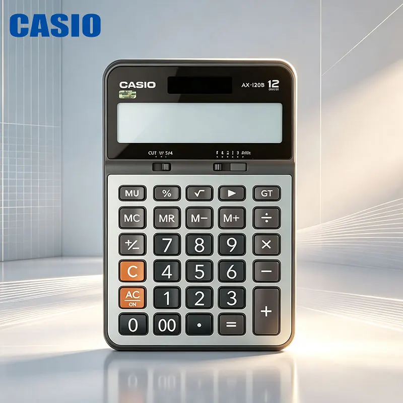 Casio AX-120B/MS-20YC Portable small business calculator long lasting company income and expenditure statistics