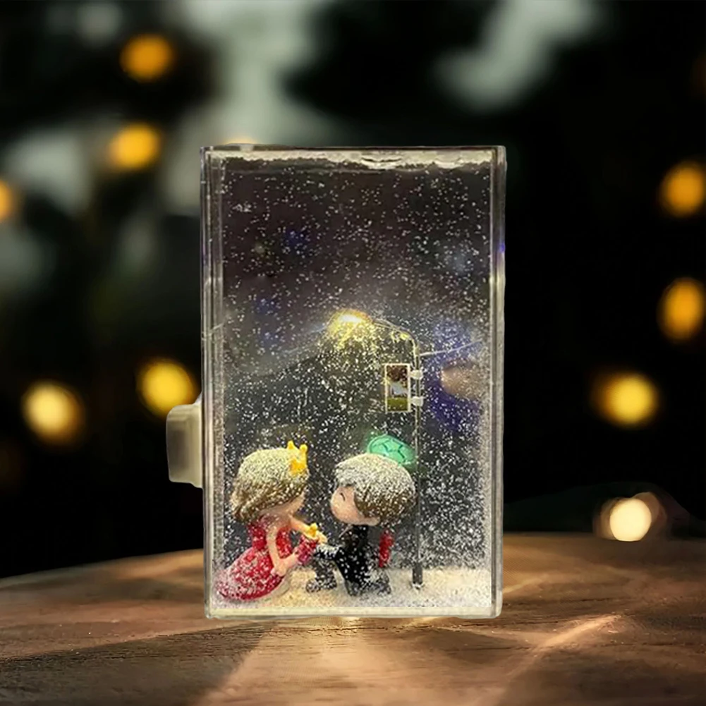 Veilleuse de Noël, lampadaires de bricolage, artisanat de Noël, lampe de nuit enneigée, décor de réverbère, simulation de neige, science physique des enfants