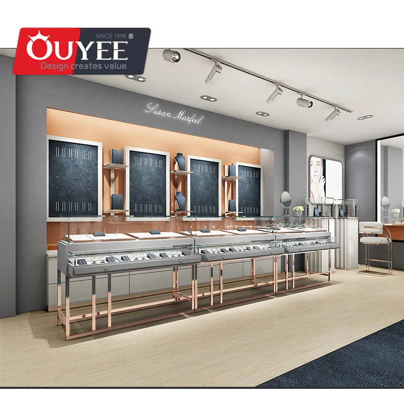 Customized-Luxury Perfume Shop Interior Designed Display Furniture With Wooden Customized Cabinet Counter Furniture