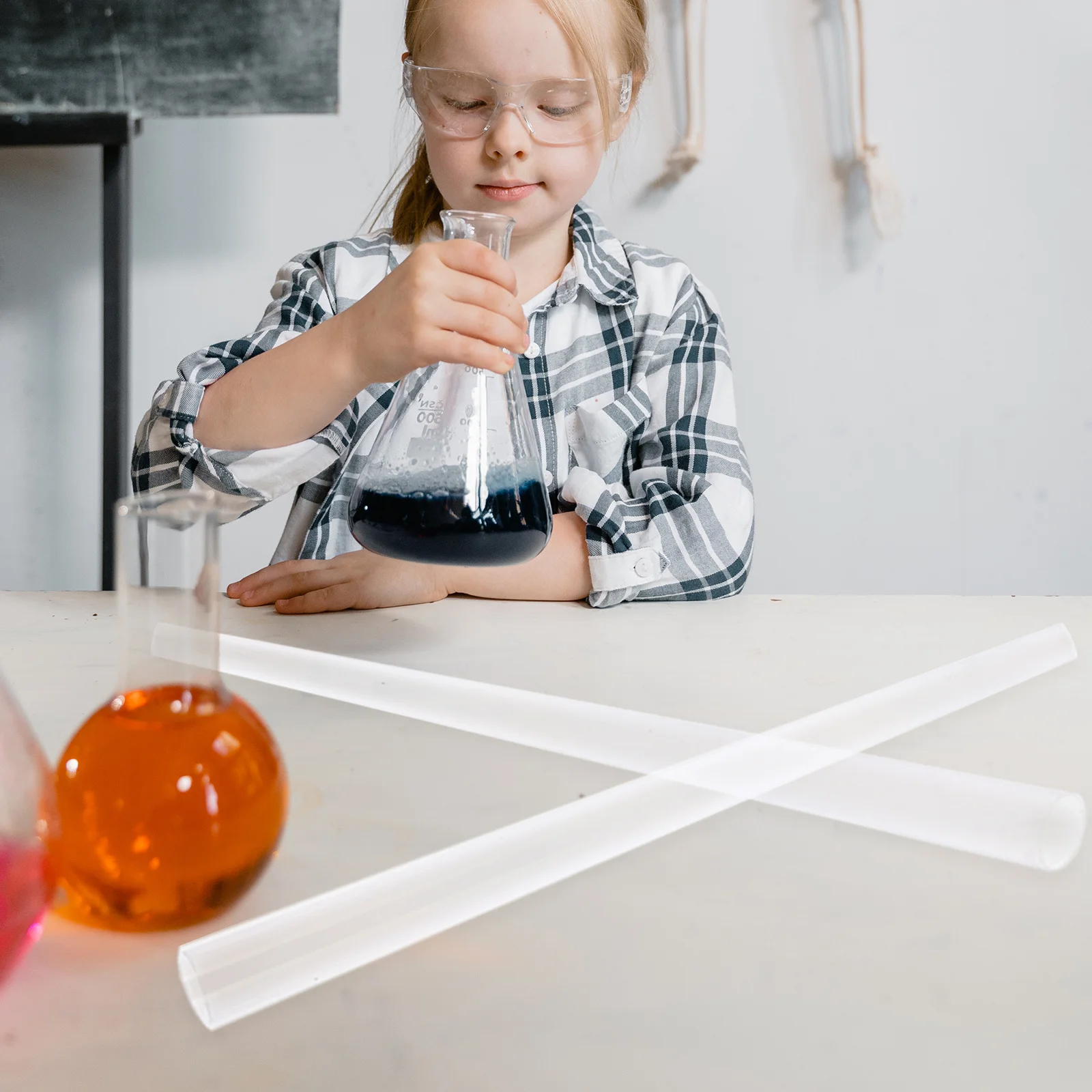 

4Pcs PVC Transparent Tubes Hard Sturdy Clear Plastic Round Tubing for Indoor Advertising Malls Hospitals Offices Dust Collection