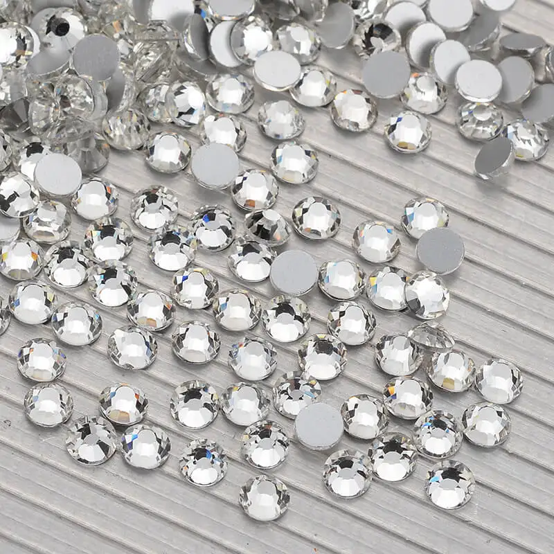 High Quality SS3-SS60 Clear Crystal Non Hotfix Rhinestones Flatback Glass Strass Stone Glitter Gemstone DIY Decoration Accessory