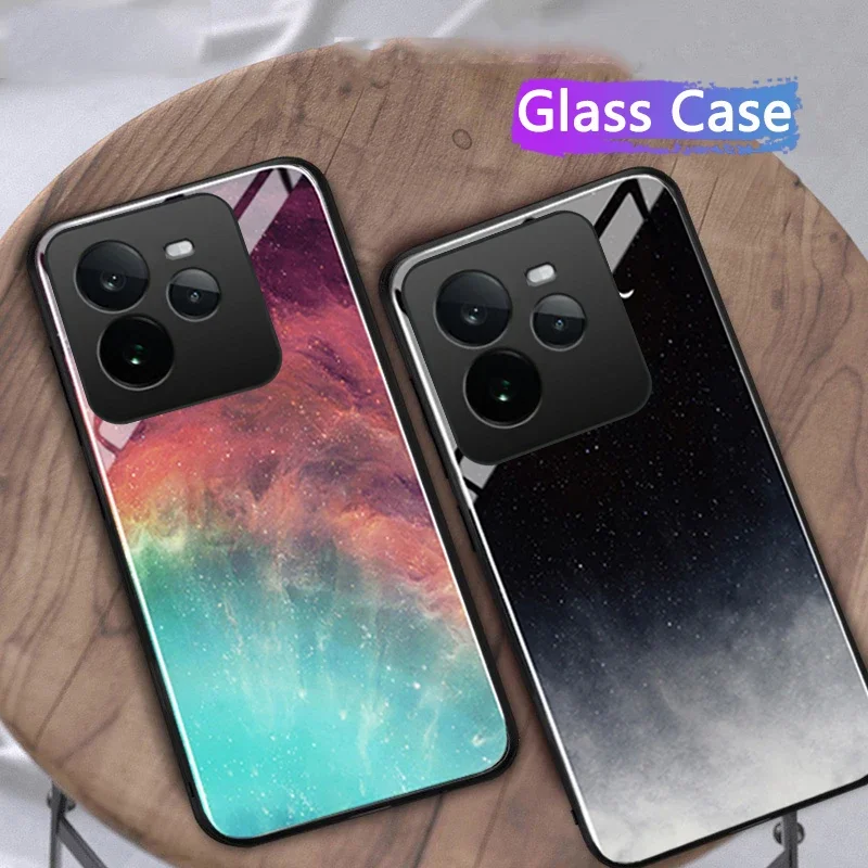 

For Realme GT7 Pro 5G GT6 T Case Glossy Glass Cosmic Starry Sky Hard Shell For Realme GT Neo 6 T GT6 Pro gt7 Cover Fundas