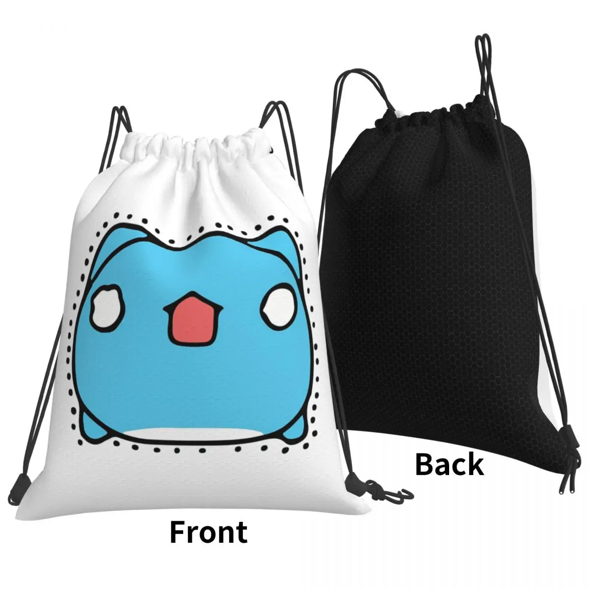 コミックキャットバグキャットバグキャットバックパックファッションポータブル巾着バッグスポーツバッグブックバッグ男性女性学生用