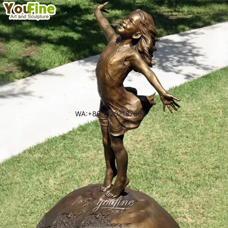 Wmwmnu for YOUFINE Modern Whimsical Bronze Naughty Girl Statue Humorous Garden Decor Large Female Art Figure Sculpture