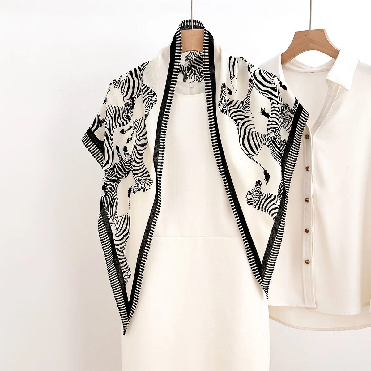 Multi-use Triangle Foulard Women Decorative Waist Belt Scarf Smooth Fabric Daily Can Be Worn On Waist Neck Head As Shawl