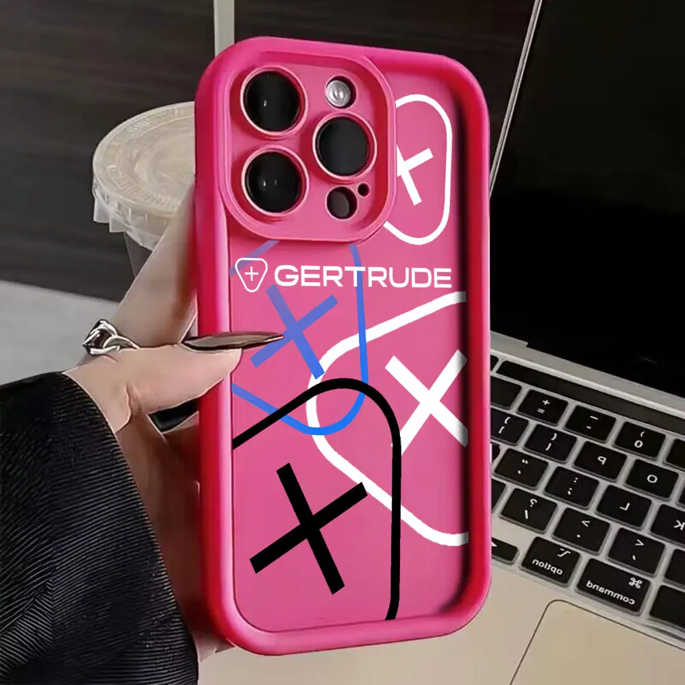 Preciosa funda de teléfono de moda para iPhone 16 15 14 13 12 11 Pro Max Mini XR XS X 7 8 6 6s Plus TPU suave G-Gertrudes contraportada