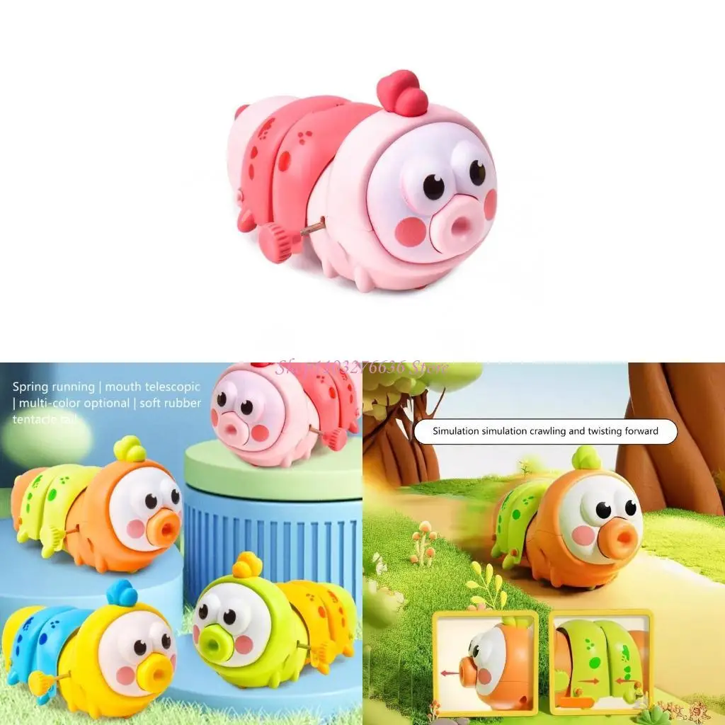 R6FD Colorful Wind Up Caterpillars Toy For Babies Crawling Learning Educational Toy