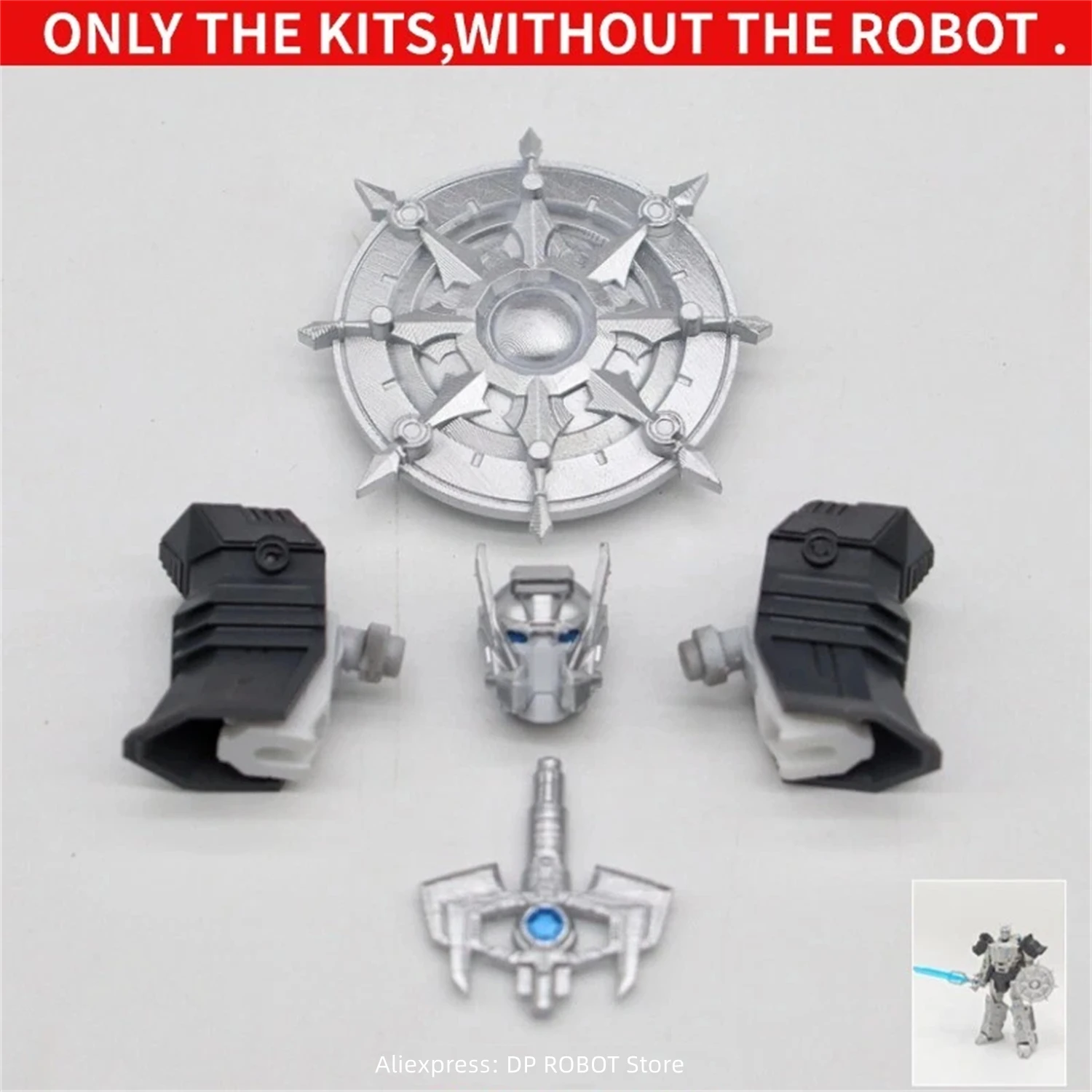Kit de actualización de escudo de mango de espada de cabeza DIY 3D para accesorios de Age of the Primes Prima Prime