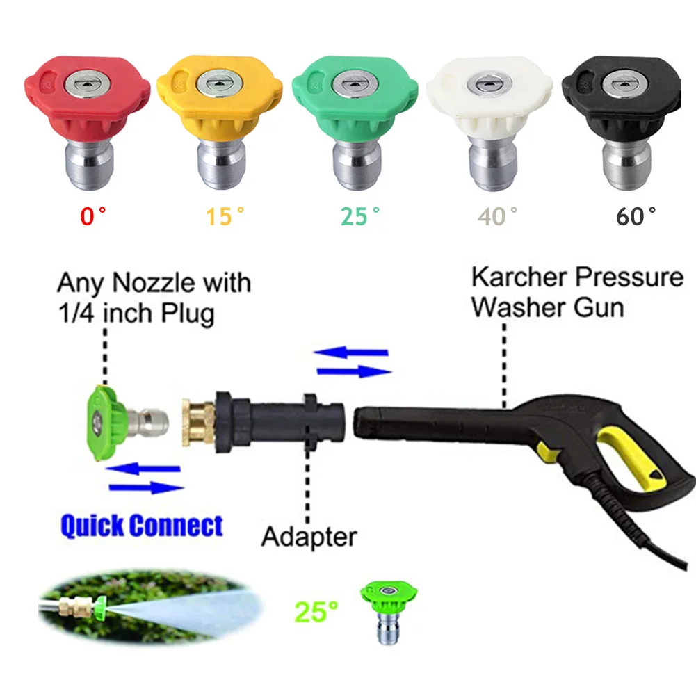 Car High Pressure Gun Washer Nozzles For Karcher K K2 K3 K4 K5 K6 Foam Clean Tool Adapter 12mm Motorcycle Automotive Accessories