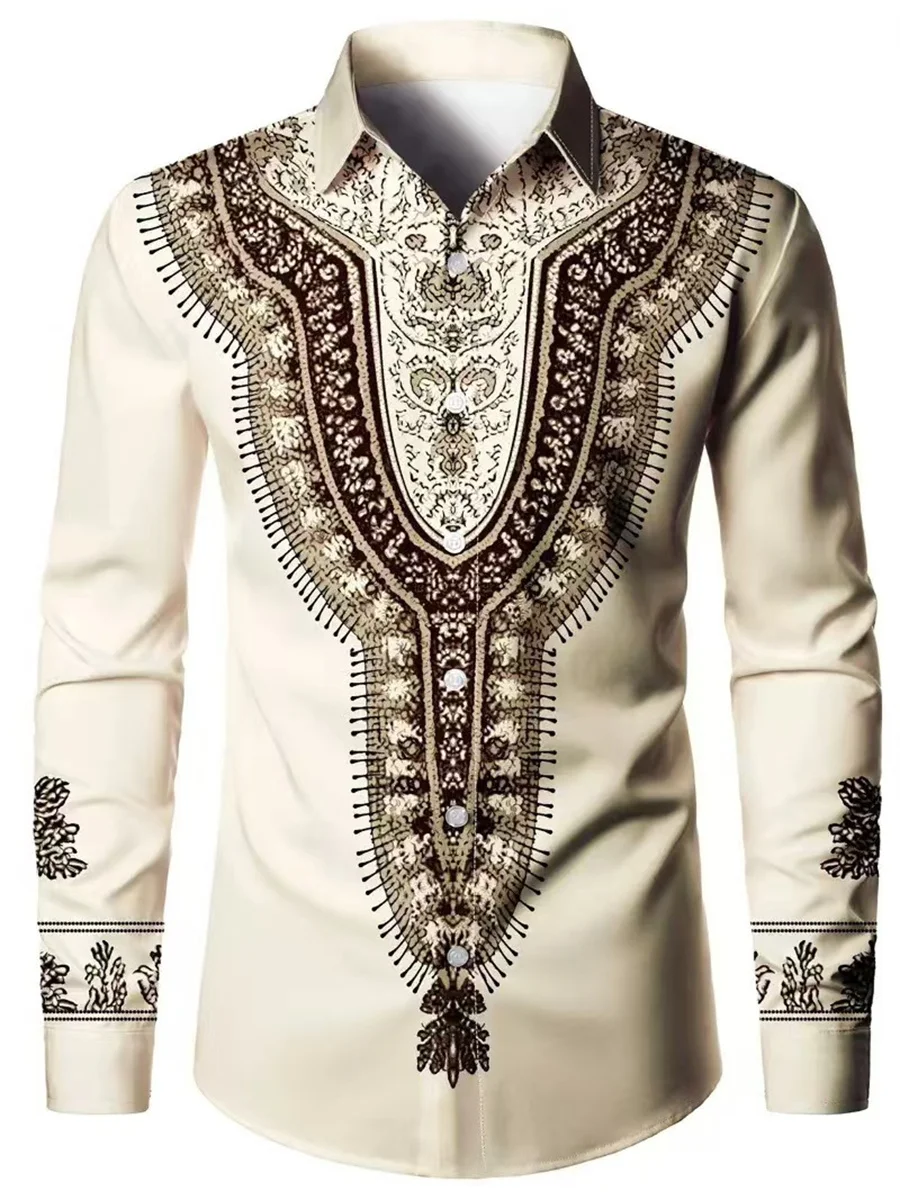 New Luxury Printed Shirt Men's Long Sleeve Casual Shirt High Quality Fashionable Trend Premium Casual Men's Clothing Top XS-6XL