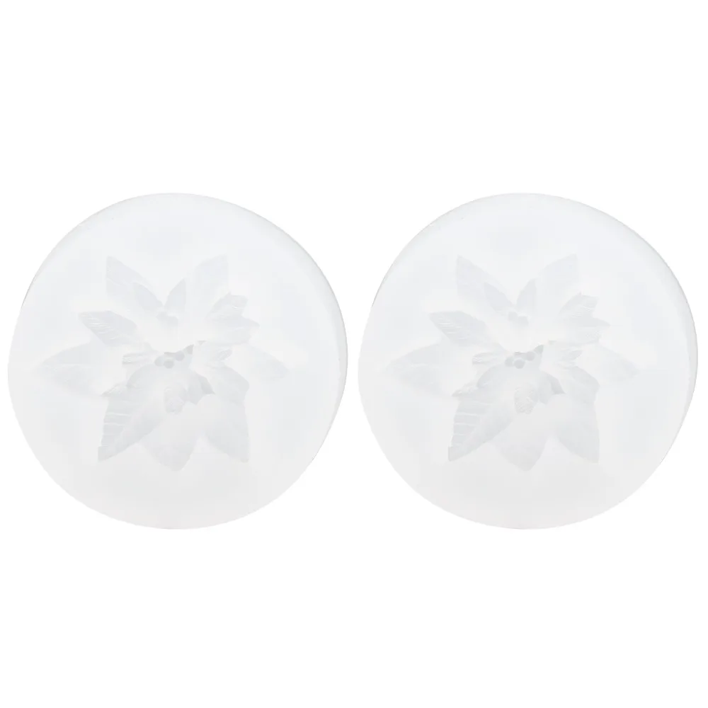 2pcs Holly Leaf Design Flower Silicone Mold Flexible Silicone Easy Release Chocolate Soap Mold Plaster Cake Mold Christmas Craft