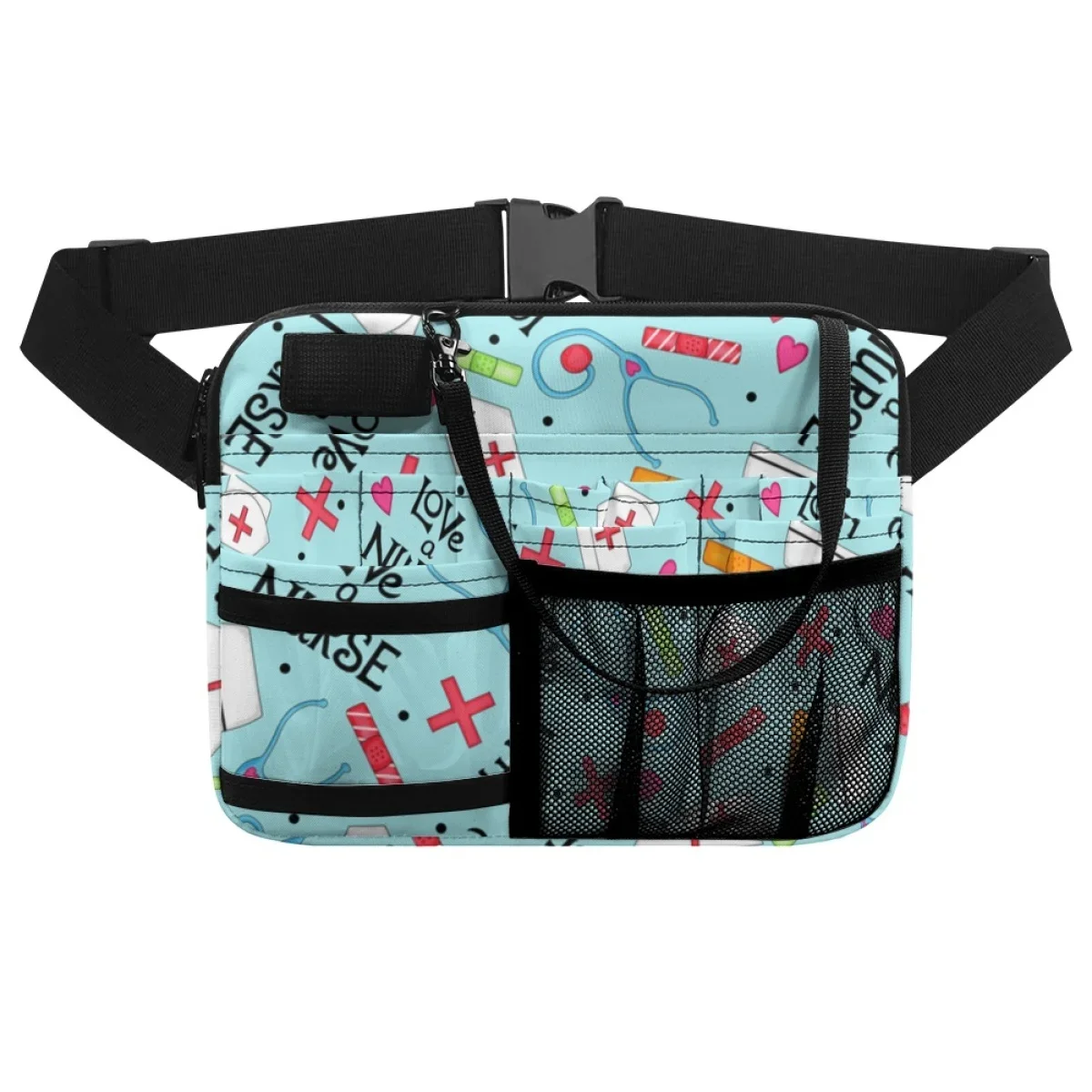 Bolsa médica portátil de bolso múltiplo para mulheres, Enfermeira Fanny Pack, Impressão de estetoscópio, Enfermeira Fanny, Farmacêuticos, Farmacêuticos