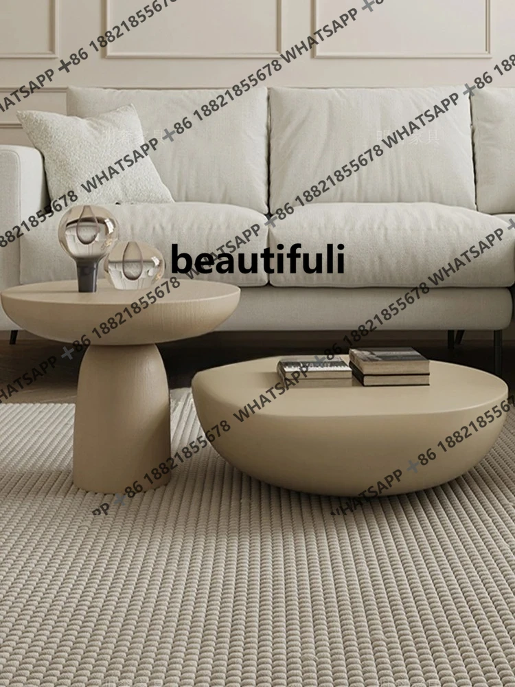 Amazing dead cream wind size combination round coffee table Italian minimalist