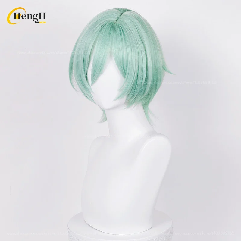 In Stock Anime Kazehaya Tatsumi Synthetic Wig Short 30cm Cyan Cosplay Wig Heat Resistant Hair Halloween Party Wigs +Free Wig Cap