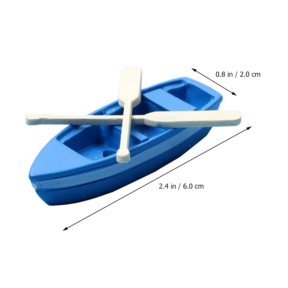 5 Sets Miniature Kits Boat with Oars Beach Scene Ornament Creative Model Decorations Play House Toy Child