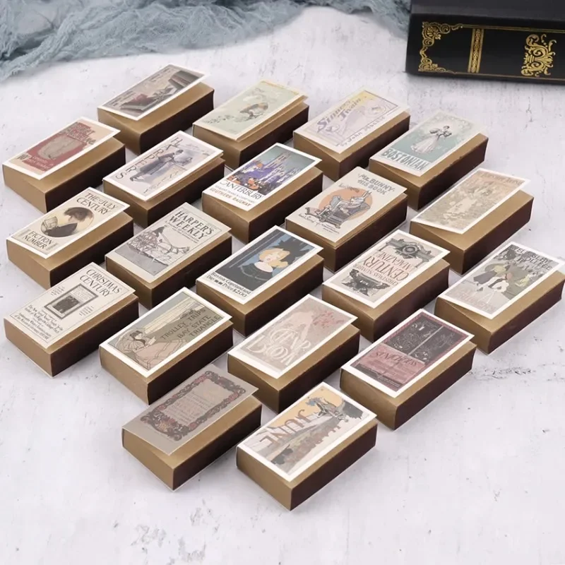 Creative Matchbox Retro Notebook, Mini Memo Pad, Can Tear Sticky Notes, Papelaria Notepad, Escritório e Material Escolar, Novo, 122 Folhas