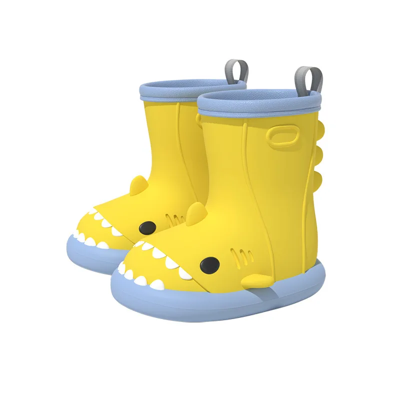 Children Waterproof Shoes Cute Kid Shark Rain Boots Boys Girl Outdoor Non-slip Rubber Cartoon Funny Rainproof Shoes H107-27