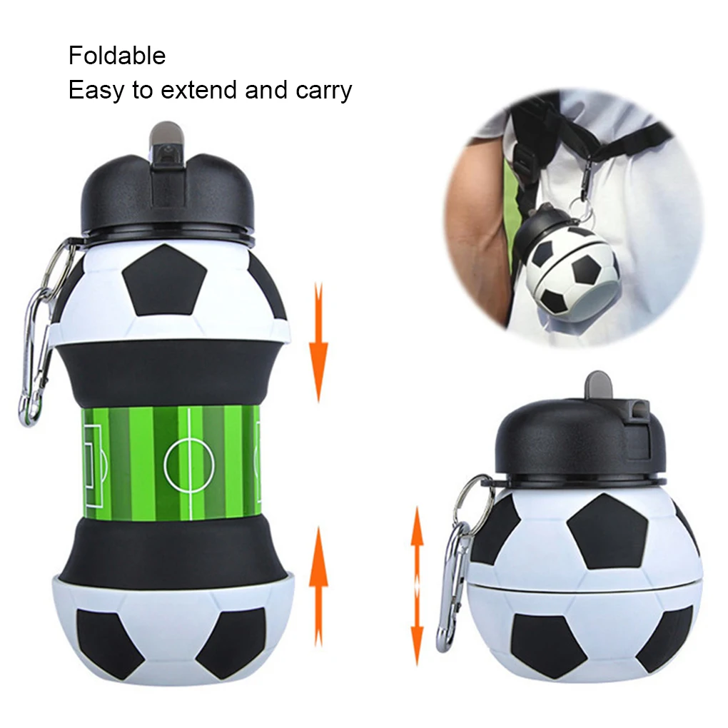 Fold Water Bottle Cups Mug Outdoor Sports Basketball Football Baseball Tennis Golf School Leakproof Portable Kids Water Bottle