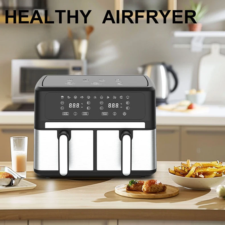 YYHC- Air Fryer Dual 10 Quart Capacity Digital Controls Nonstick Frying Baskets Double Zone With Cooking Presets