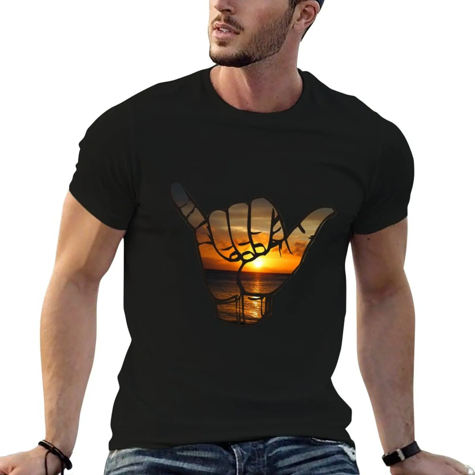 Shaka Sunset T-Shirt Work Utility Short Sleeve Shirt