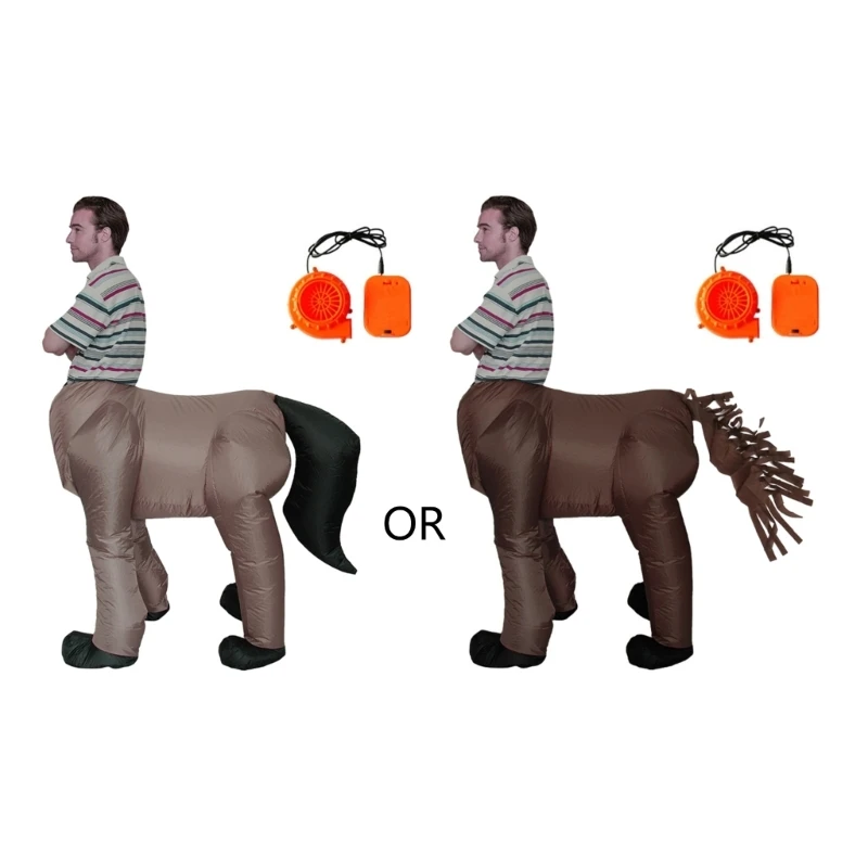 زي الهالوين KX4B للرجال البالغين قنطورس قابل للنفخ على شكل حصان ووجه بشري #6