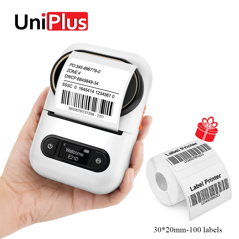 Portable Label Printer E210 Adhesive Thermal Printer Mini Labeling Machine Sticker Printer Similar as B21 M220 M110 or 5PK Label