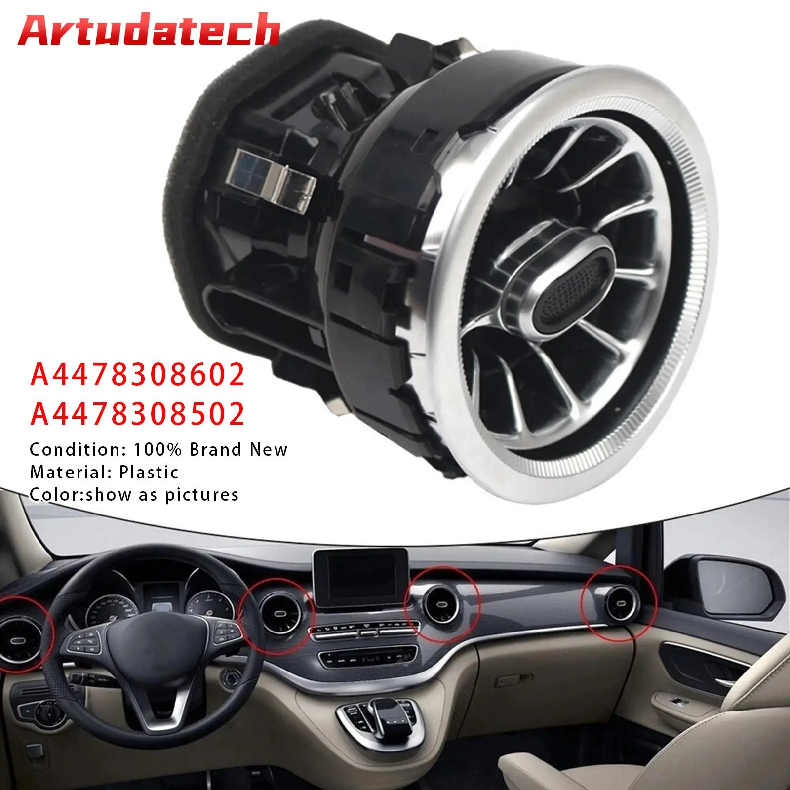 

Artudatech приборная панель климат воздуховыпускное отверстие A4478308602 для Mercedes Benz V Class W447 Vito автомобильные аксессуары