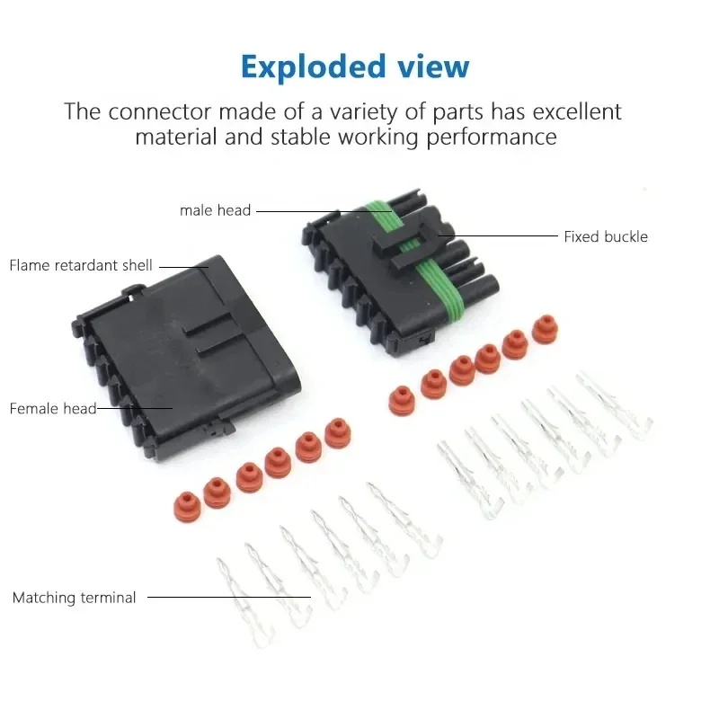 5/20/100 Sets Delphi Automotive Connector 2.5 Series 1 2 3 4 6 Pin GM Electrical Female Male Weather Pack Automobile Socket Plug