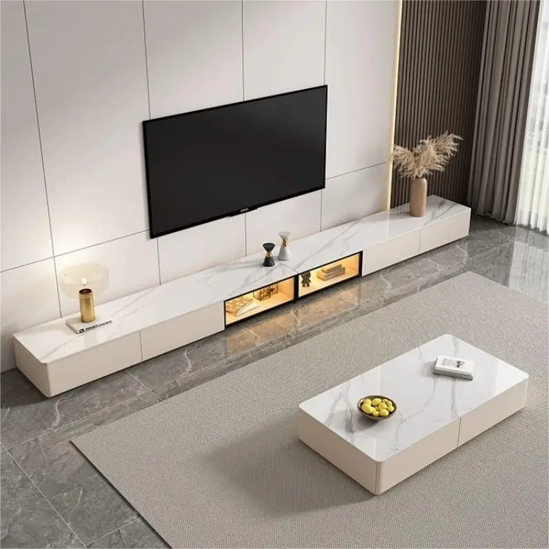 

Solid wood rock panel TV cabinet tea