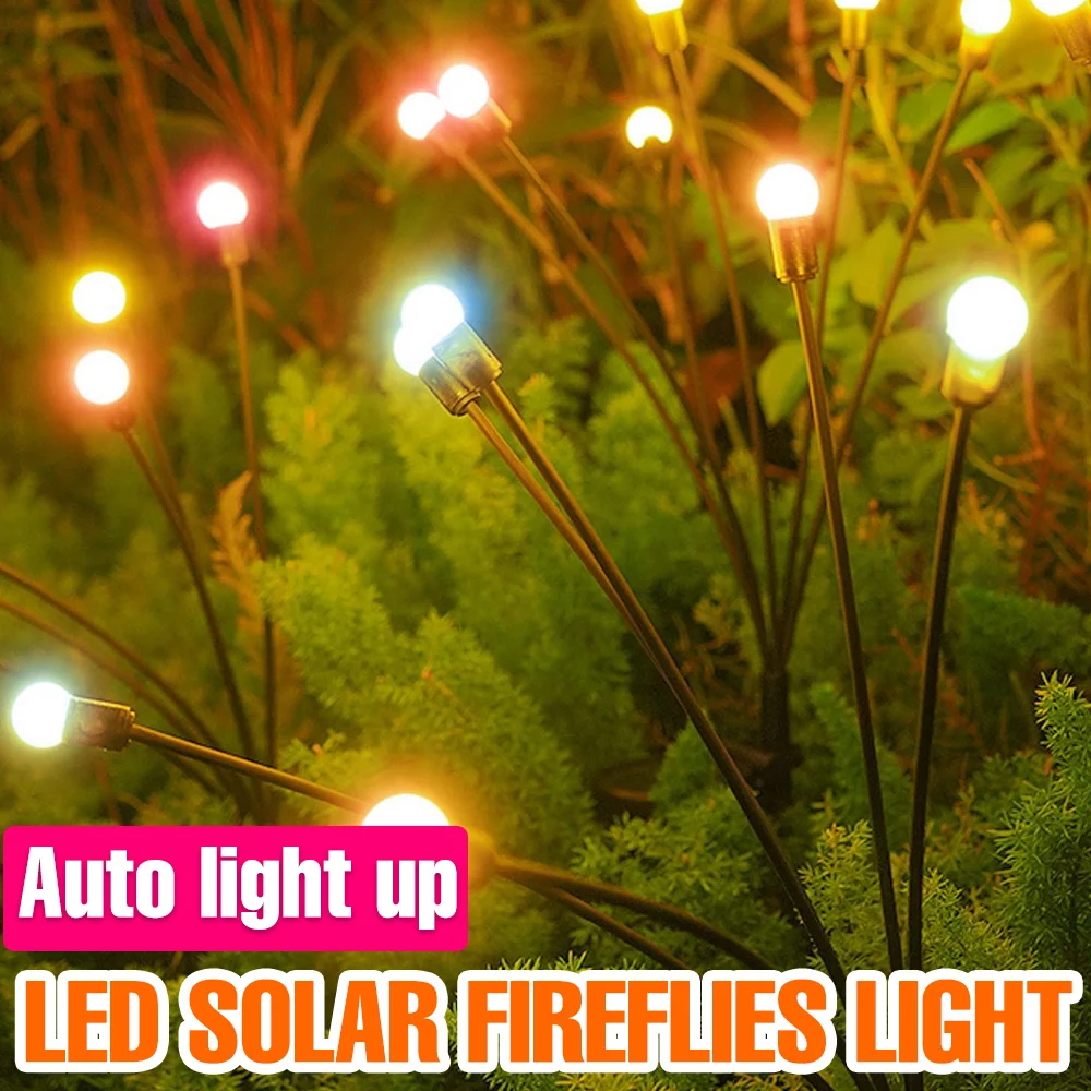 

Solar Power Fireworks Lamp LED Outdoor Courtyard Grounding Colorful Lights Garden Camping Landscape Lawn Decor Atmosphere Lights