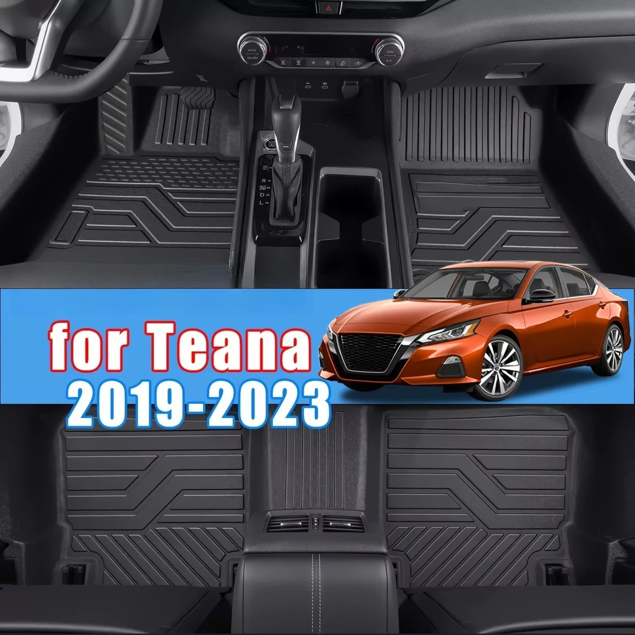 

All-Weather Car Floor Mats Universal Fit - Non-Toxic Anti-Skid Durable Auto Mats for Teana 2019-2023