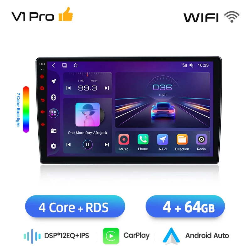 Junsun Wireless CarPlay Android Auto Autoradio für Volkswagen (VW) Golf Mk6 (Typ 5K/517) 2008-2016 mit eingebautem Lüfter, Android GPS Navigation, Multimedia-Player, WiFi, DSP, RDS, BT, SWC, IPS